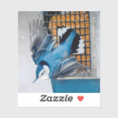 Sticker Nuthatch à poitrine blanche en neige - Photo origi (Feuille)