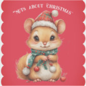 Sticker Nuts About Christmas Playful Squirrel Winter Dress (Devant)