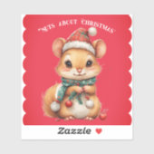 Sticker Nuts About Christmas Playful Squirrel Winter Dress (Feuille)
