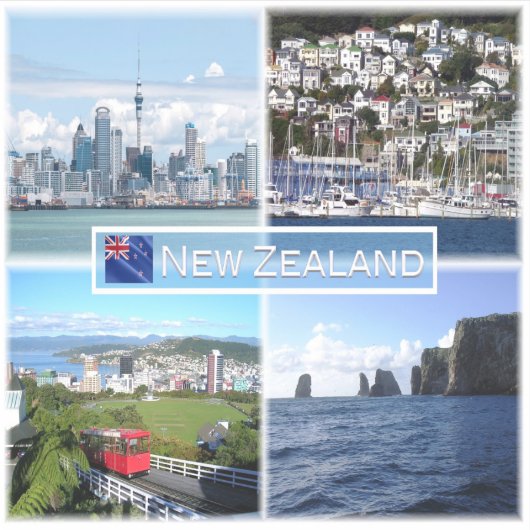 Sticker NZ Auckland Skyline - Wellington panorama - (Devant)