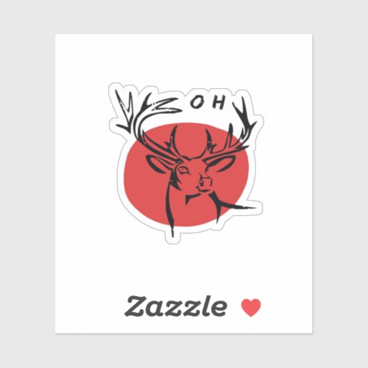 Sticker O Dear O Dear Red Retro Classic Design (Feuille)