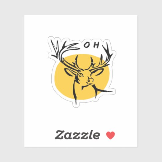 Sticker O Dear O Dear Yellow Artistic Style (Feuille)