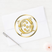 Sticker O rond initial en or (Enveloppe)