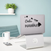 STICKER OAHU - ÎLES HAWAII (Ordinateur portable sur le bureau)