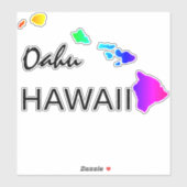STICKER OAHU - ÎLES HAWAII NEON RAINBOW (Feuille)