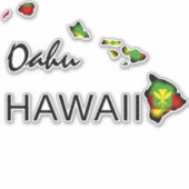 STICKER OAHU - KANAKA MAOLI HAWAII ÎLES NOIRES (Devant)