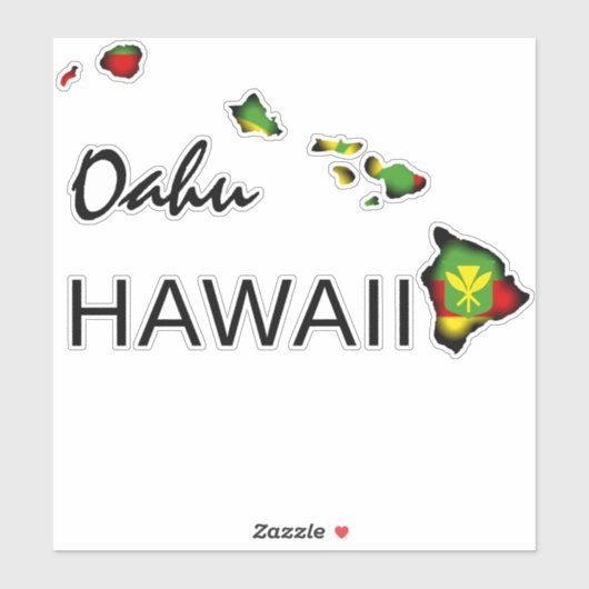 STICKER OAHU - KANAKA MAOLI HAWAII ÎLES NOIRES (Feuille)