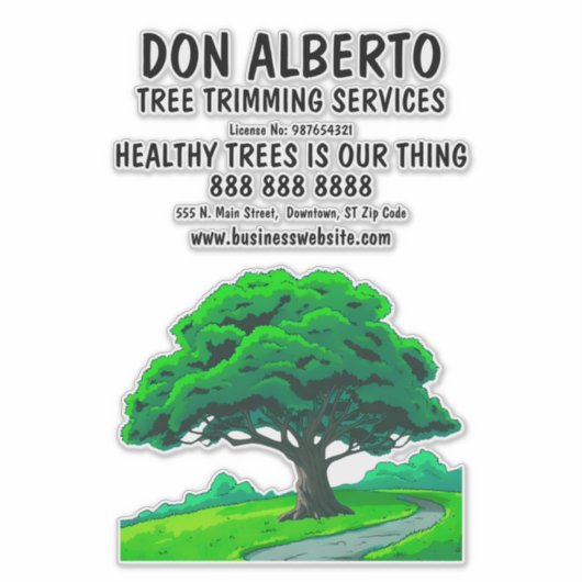 Sticker Oak Tree Logo | Custom Tree Trimming Service (Devant)
