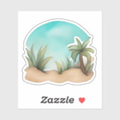 Sticker Oasis tropicale Aquarelle (Feuille)