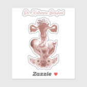 Sticker Ob/Gyn Midwoman Florale Enfance Cervix Ovaires (Feuille)