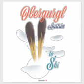 Sticker Obergurgl Autriche poster ski (Feuille)