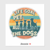 Sticker Objectif de vie caresser tous les chiens Copie (Feuille)