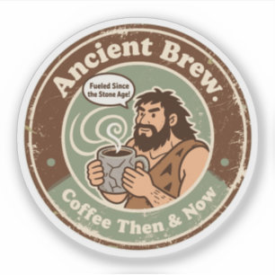 Sticker Obsession préhistorique pour la caféine depuis l'é