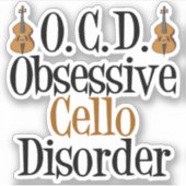 Sticker Obsessionnel Cello trouble Funny Cellist (Devant)