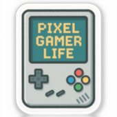 Sticker Obtenez votre Retro Pixel Gamer Life - Parfait Vin (Recto)