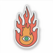 Sticker OBUHLISK Green Protection Evil Eye Fire (Devant)