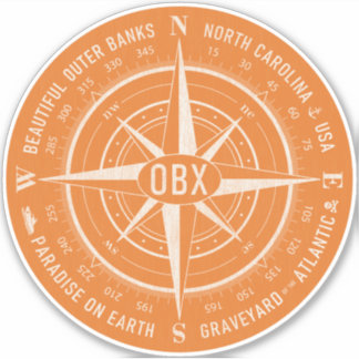 Sticker OBX Compass Banques extérieures Vintage blanc oran