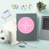 Sticker OBX Compass Banques extérieures Vintage rose blanc (Couverture iPad)
