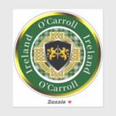 Sticker O'Carroll Bouclier irlandais/Croix celtique person (Feuille)