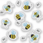 Sticker Occupé Buzzing Bees Honeybee 14 Piece Set (Devant)