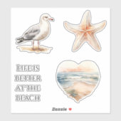 Sticker Ocean Beach Coastal   (Feuille)