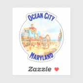 Sticker Ocean City, Maryland (Feuille)