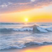 Sticker Ocean Waves et Beach Shore au coucher du soleil (Devant)