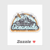 Sticker Oceanside, Californie (Feuille)