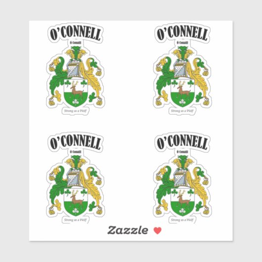 Sticker O'Connell Crest Traduction et signification irland (Feuille)