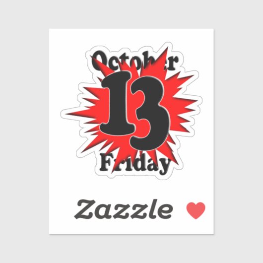 Sticker October Friday the 13th (Feuille)