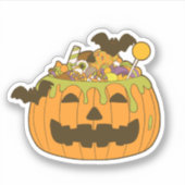 Sticker Octobre Éffrayant Halloween Candy Citrouille (Devant)
