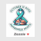 Sticker Octobre est le Mois de sensibilisation aux POTS (Feuille)