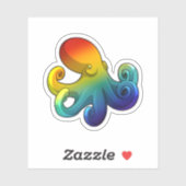 Sticker Octopus avec arc-en-ciel (Feuille)
