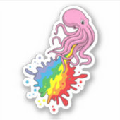 Sticker Octopus avec arc-en-ciel (Devant)