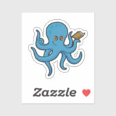Sticker Octopus avec livre (Feuille)