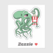 Sticker Octopus avec Popcorn (Feuille)
