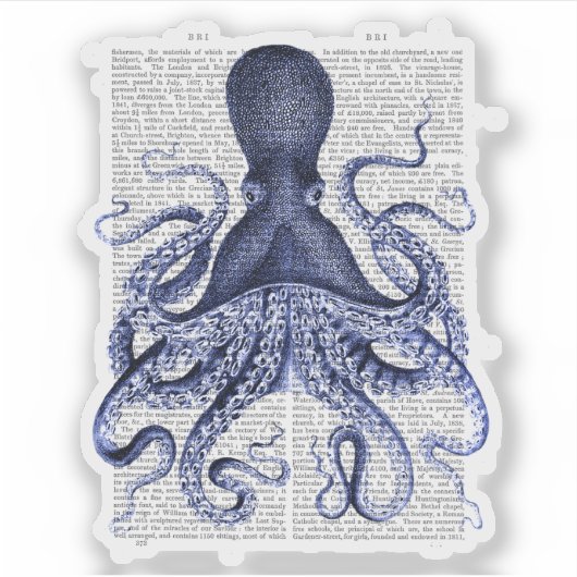 Sticker Octopus bleu (Devant)