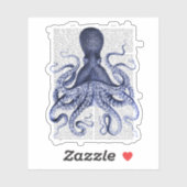 Sticker Octopus bleu (Feuille)