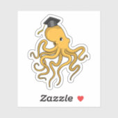 Sticker Octopus comme étudiant avec diplôme (Feuille)
