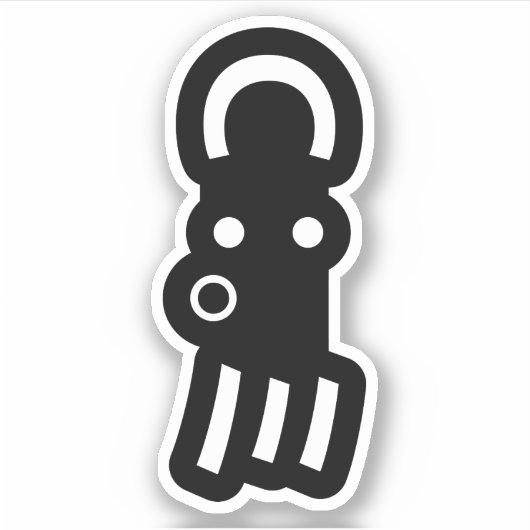 Sticker Octopus Emoticon Japonais Kaomoji (Devant)