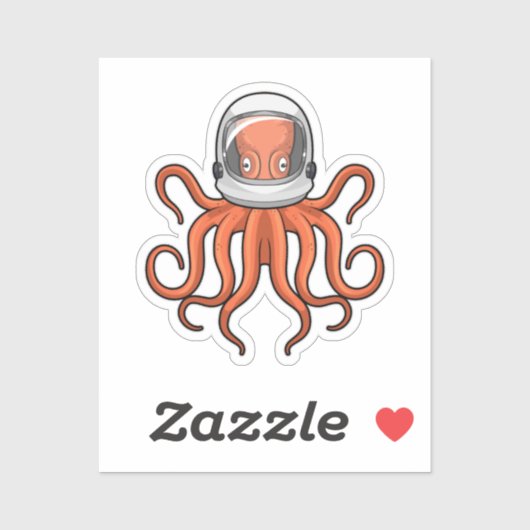 Sticker Octopus en astronaute (Feuille)