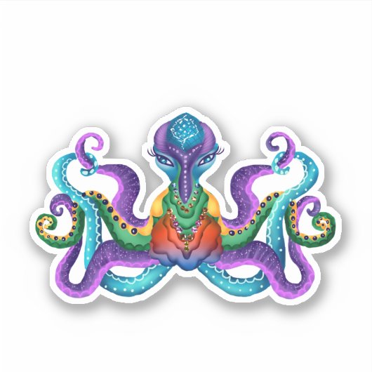 Sticker Octopus exotique (Devant)