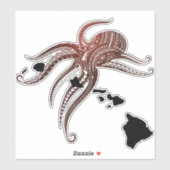 STICKER OCTOPUS TRIBAL POLYNÉSIEN HAWAII ÎLES (Feuille)
