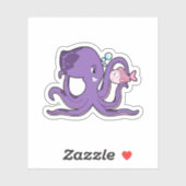 Sticker Octopus with Fish (Feuille)