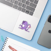 Sticker Octopus with Fish (Ordinateur portable avec iPhone)
