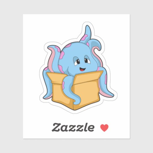 Sticker Octopus with Packet. (Feuille)