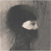 Sticker Odilon Redon Armor. Femme sombre face Symbolisme a (Devant)