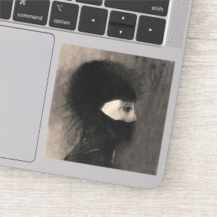 Sticker Odilon Redon Armor. Femme sombre face Symbolisme a