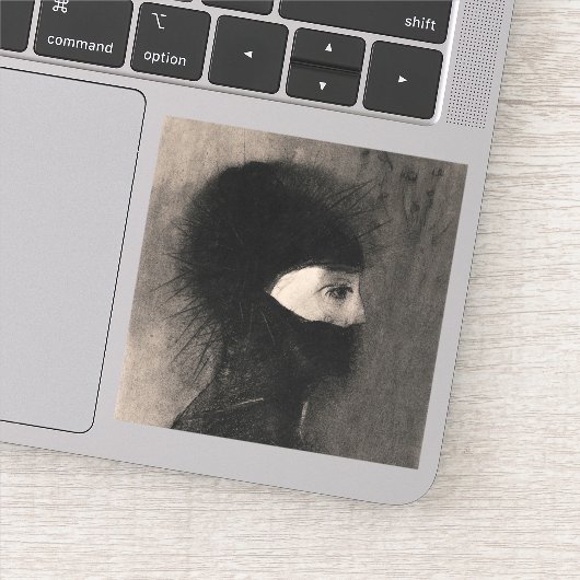 Sticker Odilon Redon Armor. Femme sombre face Symbolisme a (Détail)