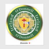 Sticker O'Donnell Irish Shield/Celtic Cross Personnalisé (Feuille)